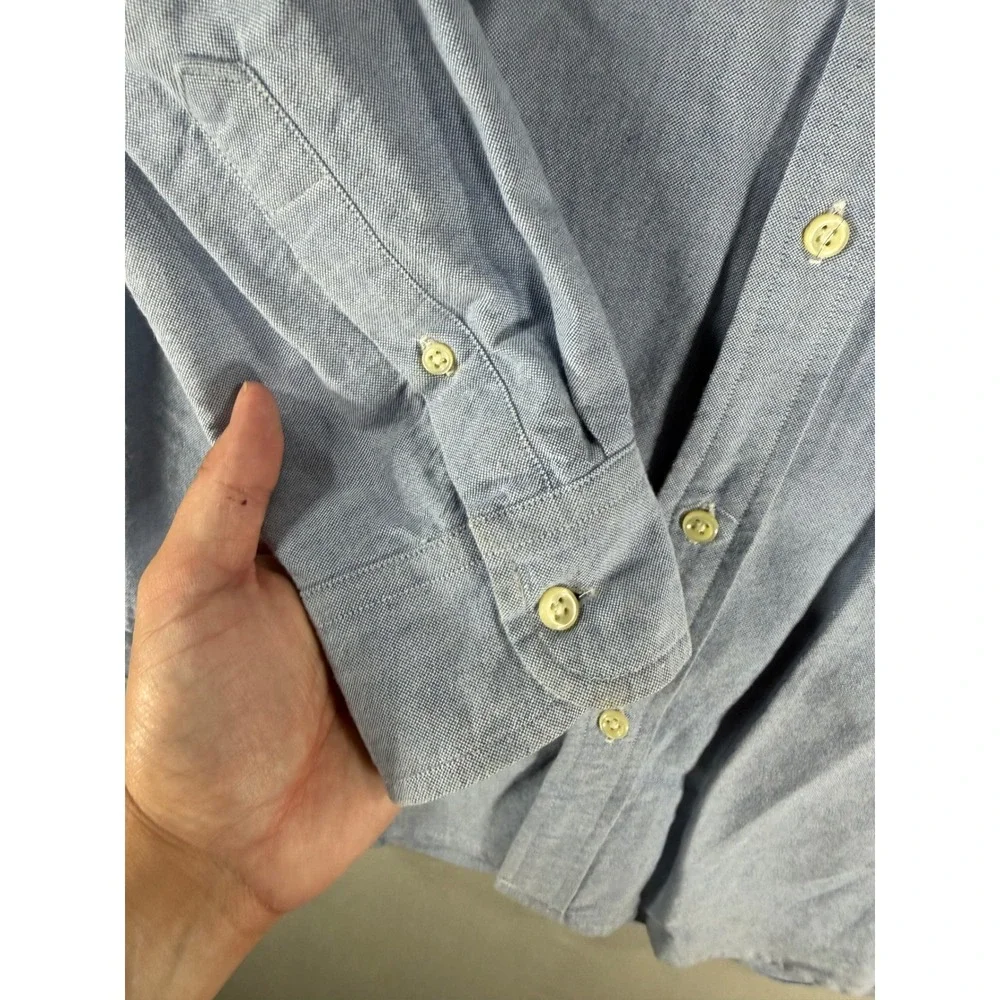 Ralph Lauren Boys Light Blue Oxford Button Down Shirt Size 16 Long Sleeve Pony